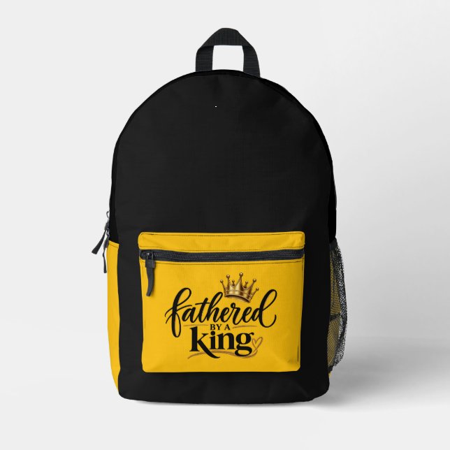 Fathered by a King  Printed Backpack (Front)