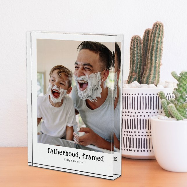 Fatherhood Framed | Custom Minimalist Father's Day Photo Block (Creator Uploaded)