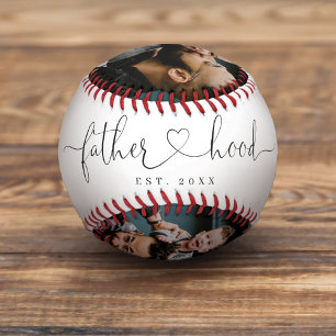 Fatherhood Heart Script Fathers Day Photo Collage Baseball