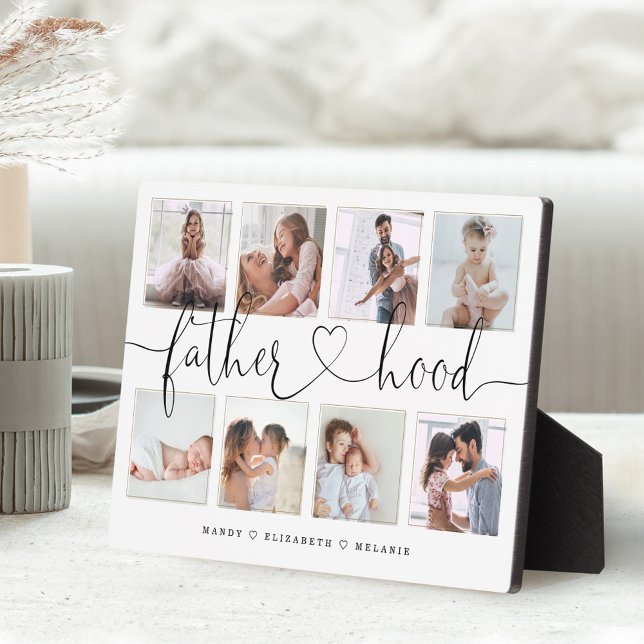 Fatherhood Script | Gift For fathers Photo Collage Plaque (Creator Uploaded)