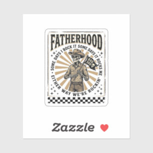 Fatherhood Vintage Skeleton Cowboy Dad Shirt Desig