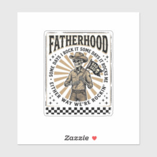 Fatherhood Vintage Skeleton Cowboy Dad Shirt Desig