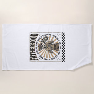 Fatherhood Vintage Skeleton Cowboy Dad Shirt Desig Beach Towel