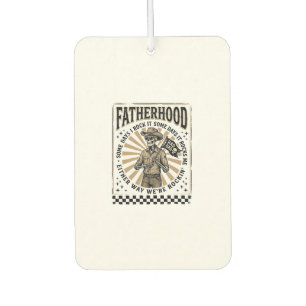 Fatherhood Vintage Skeleton Cowboy Dad Shirt Desig Car Air Freshener