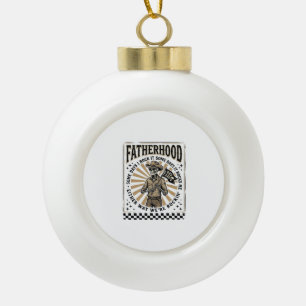 Fatherhood Vintage Skeleton Cowboy Dad Shirt Desig Ceramic Ball Christmas Ornament