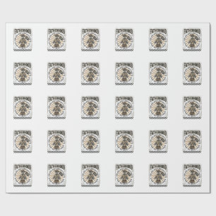 Fatherhood Vintage Skeleton Cowboy Dad Shirt Desig Wrapping Paper