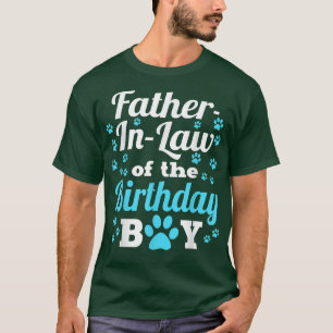 FatherInLaw Of The Birthday Boy Dog Paw Bday Party T-Shirt