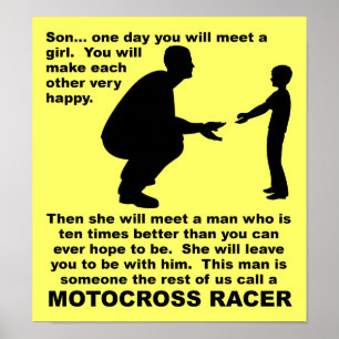 Fatherly Advice Motocross Dirt Bike Funny Sign