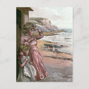 Father's Boat Vintage Book Illustration Postcard