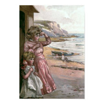 "Father's Boat" Vintage Book Illustration