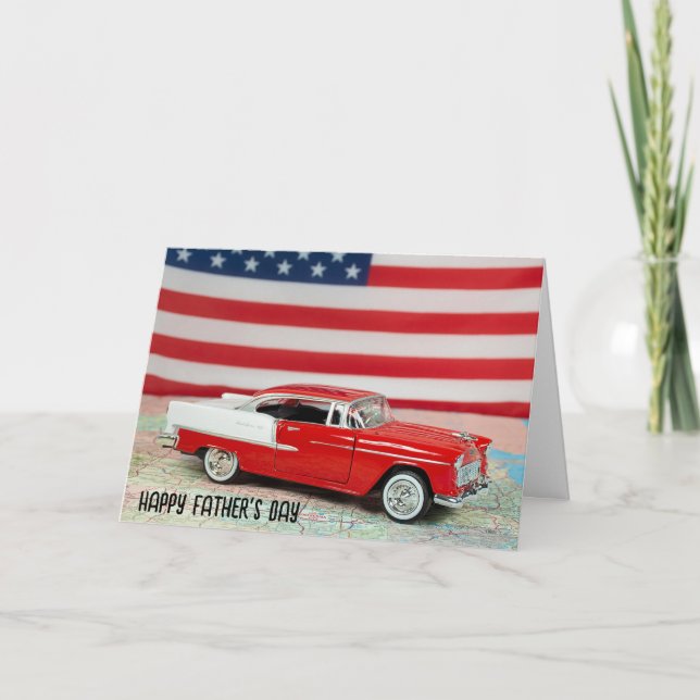 Father's Day 1955 Chevy Car Map Card (Front)