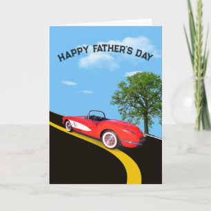 Father's Day 1960 Red and White Corvette Card