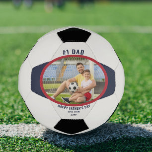 Father's Day #1 Dad Photo Personalised Soccer Ball