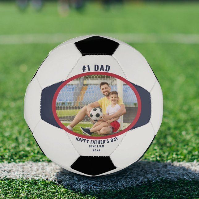 Father's Day #1 Dad Photo Personalised Soccer Ball (Creator Uploaded)