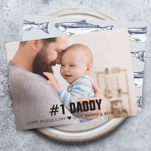 Father's Day #1 Daddy Photo Flat Holiday Card