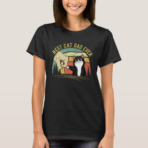 Father's Day 2022 Daddy Vintage Best Cat Dad Ever T-Shirt