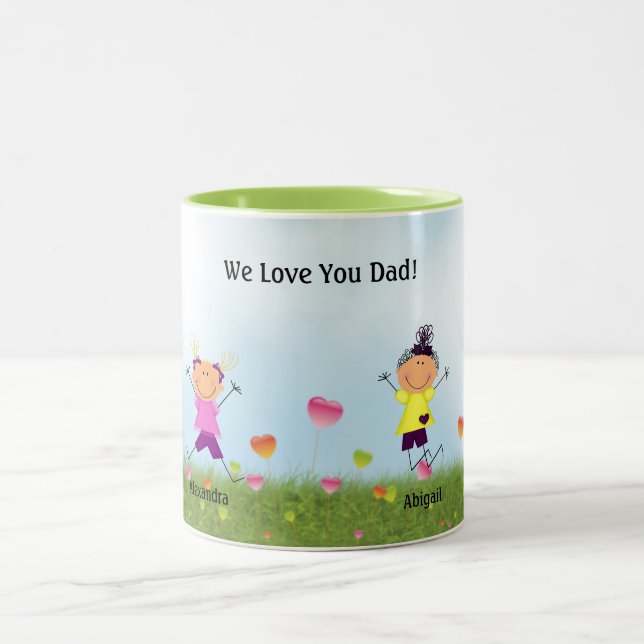 Father's Day 2 Stick Girls  Mug (Center)