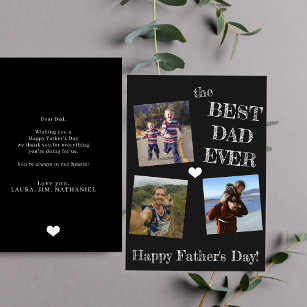 Father's Day 3 photo collage best dad ever Card
