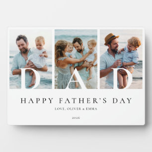 Father's Day 3 Photo Collage Keepsake Gift Plaque