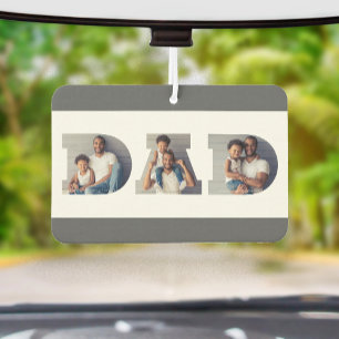 Father's Day 3-Photo "Dad" Cutout Typography Car Air Freshener
