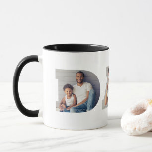 Father's Day 3-Photo "Dad" Cutout Typography Mug