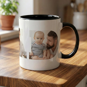 Father's Day 3-Photo "Dad" Cutout Typography Mug