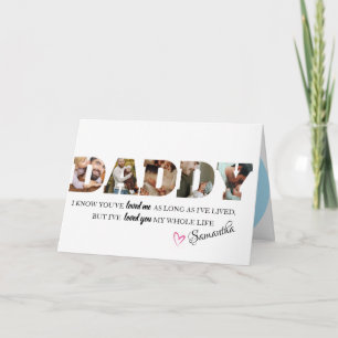 Father's Day 3 Photo Personalised Modern Daddy Card
