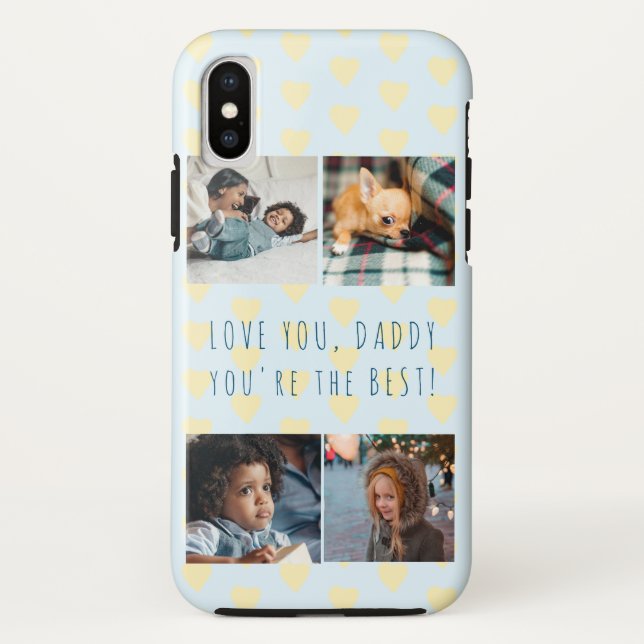 Father's Day 4 photo shoots collage Love you Daddy Case-Mate iPhone Case (Back)