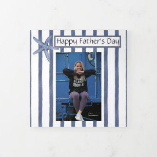 Father's Day 4 Photo Trifold Card Watercolor