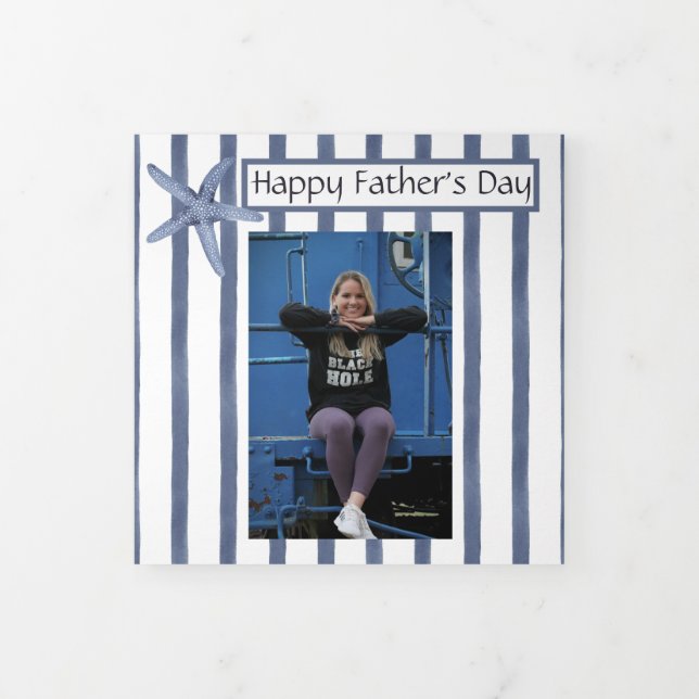 Father's Day 4 Photo Trifold Card Watercolor (Cover)