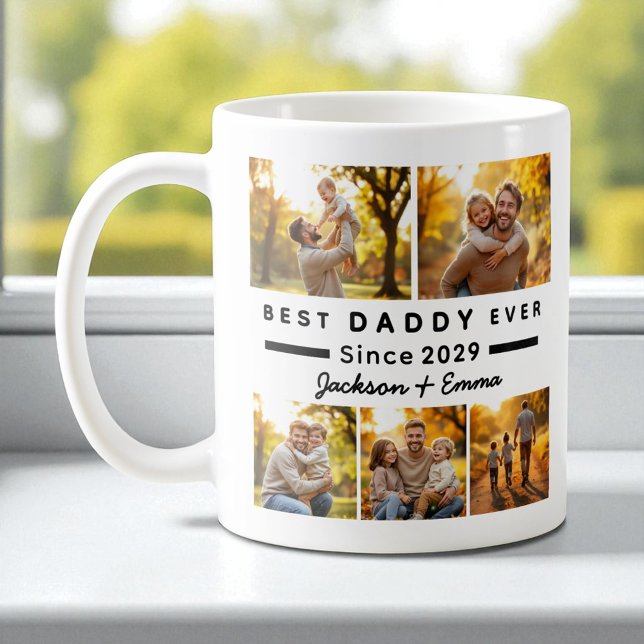 Father's Day 5 Photo Collage Best Daddy Ever  Coffee Mug (Creator Uploaded)