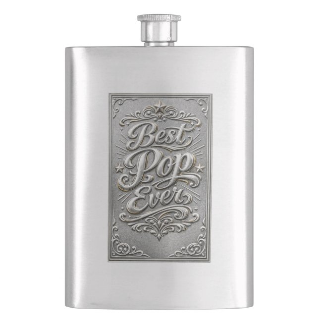 Father's Day 8 oz Stainless Steel Flask (Front)