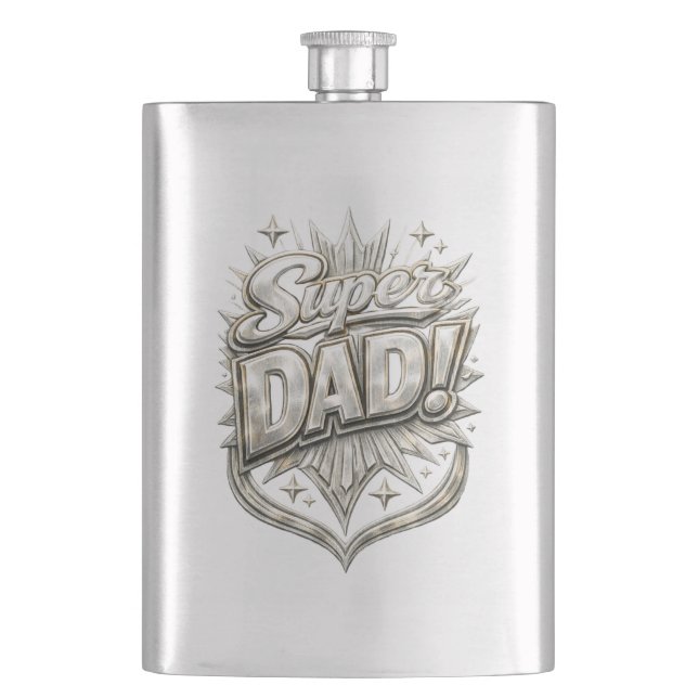 Father's Day 8 oz Stainless Steel Flask (Front)