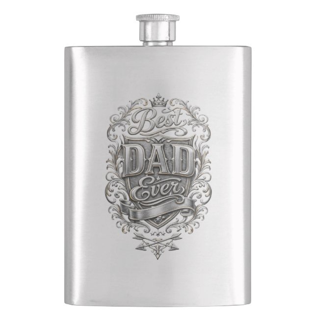 Father's Day 8 oz Stainless Steel Flask (Front)