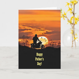 Fathers Day Across the Miles Motorcycle Biker Card