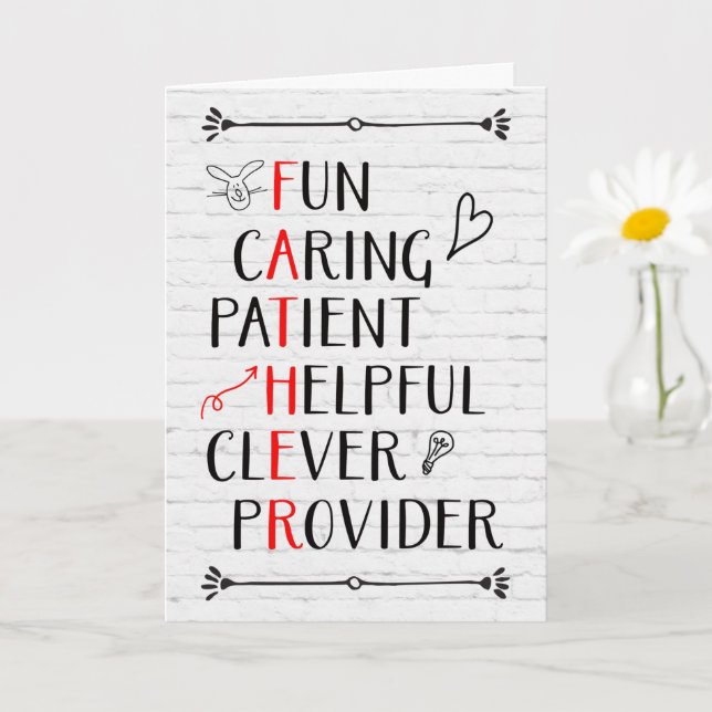 Father's Day Acrostic  Card (Small Plant)