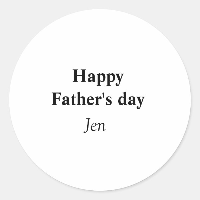 fathers day add your name text image editable  inv classic round sticker (Front)