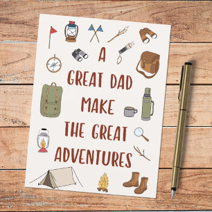 Fathers Day Adventure Camping Quote Postcard
