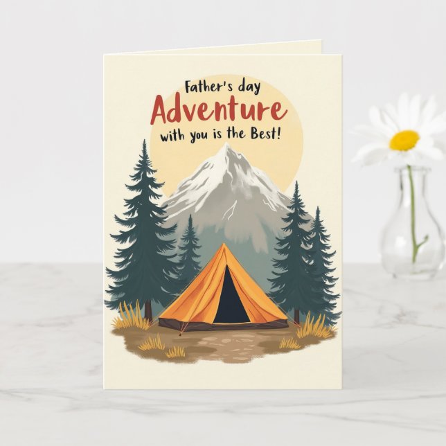 Fathers Day Adventure Camping Theme  Card (Small Plant)