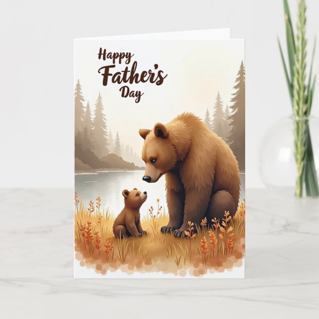 Fathers Day Affection Bear Card (Front)