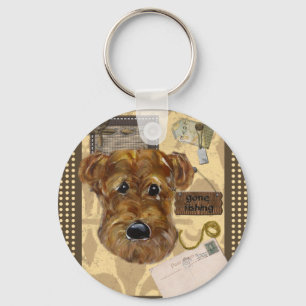 FATHER'S DAY AIREDALE KEY RING