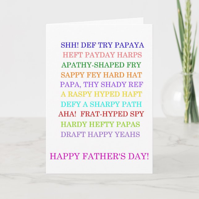 Father's Day Anagrams card (Front)