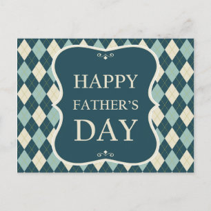 Father's Day,  Argyle Pattern Postcard