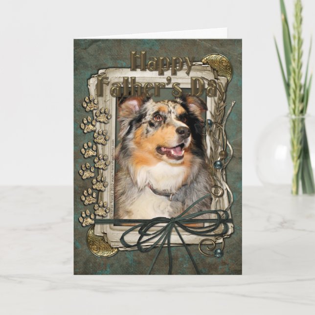 Fathers Day - Australian Shepherd - Dustine Card (Front)