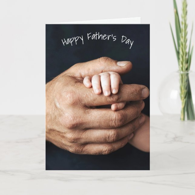 Father's Day Baby and Daddy's Hands Card (Front)