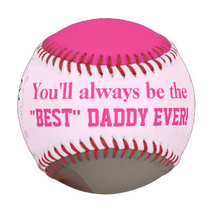 Father's Day Baby Girl Pink Photo Baseball