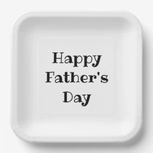 Father's Day Barbecue Black White Paper Plates