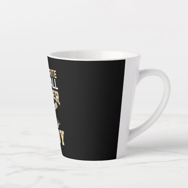 Father's Day Baseball Player Call Me Dad Latte Mug (Right)