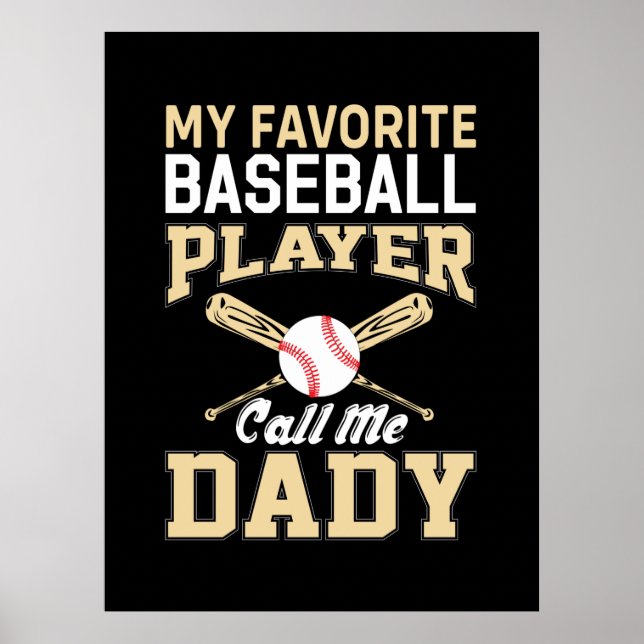 Father's Day Baseball Player Call Me Dad Poster (Front)