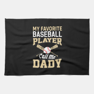 Father's Day Baseball Player Call Me Dad Tea Towel